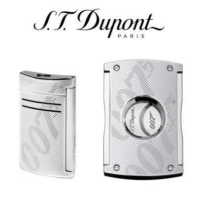 Bộ quà tặng Bật lửa & Dao cắt xì gà phiên bản giới hạn ST Dupont James Bond - Chrome